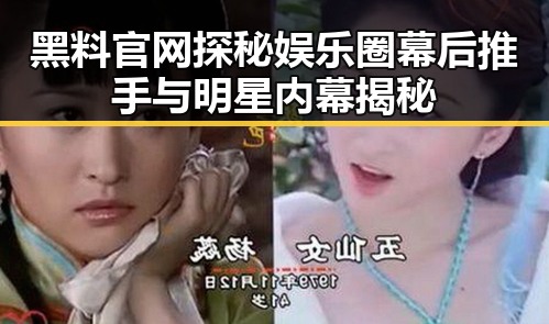 黑料官网探秘娱乐圈幕后推手与明星内幕揭秘